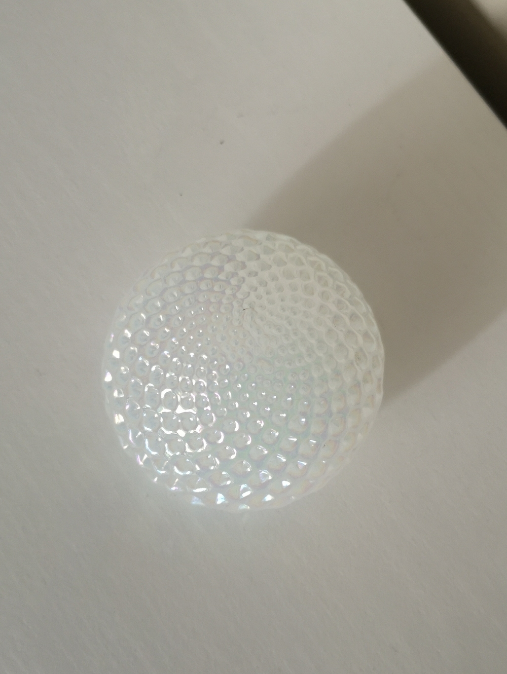 Stunning Iridescent Geometric Solid Well-made Paperweight 3" Diameter Beautiful